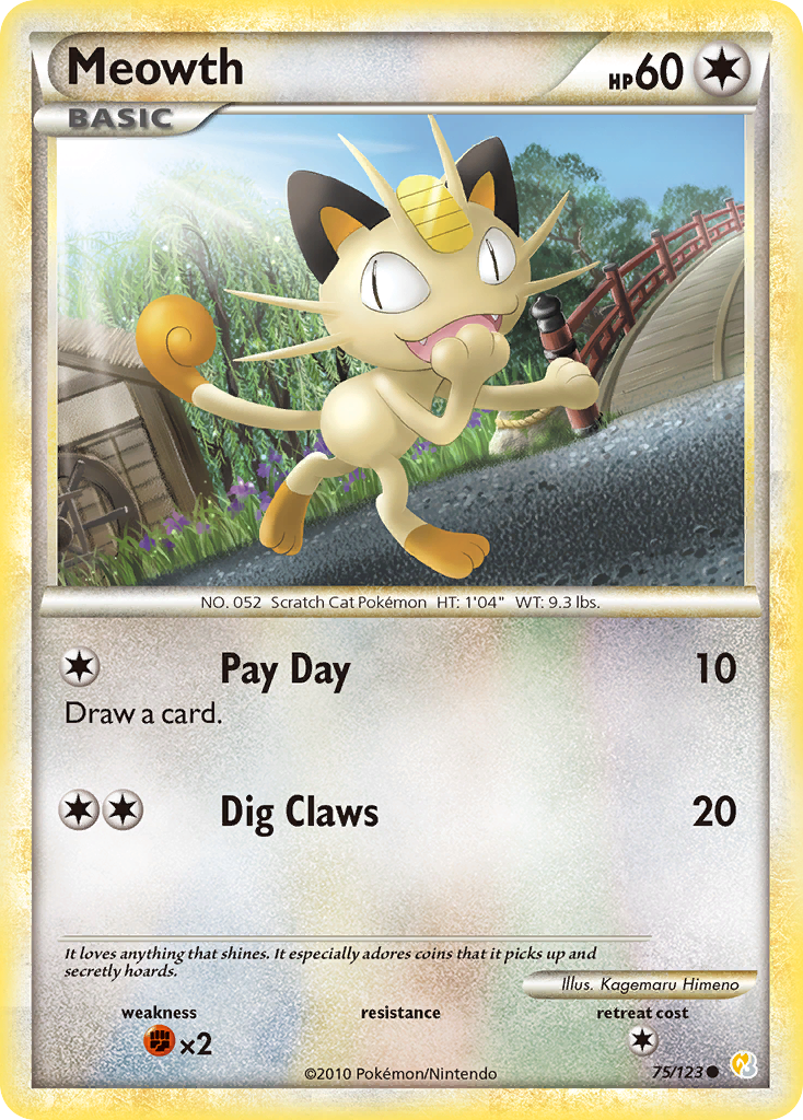 Meowth (75/123) [HeartGold & SoulSilver: Base Set] - The Mythic Store | 24h Order Processing