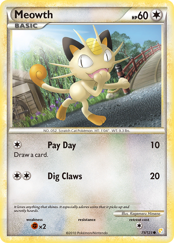 Meowth (75/123) [HeartGold & SoulSilver: Base Set] - The Mythic Store | 24h Order Processing