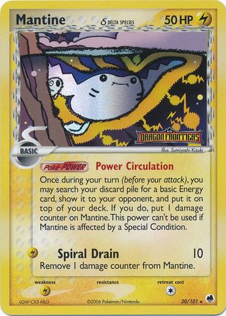 Mantine (20/101) (Delta Species) (Stamped) [EX: Dragon Frontiers] - The Mythic Store | 24h Order Processing
