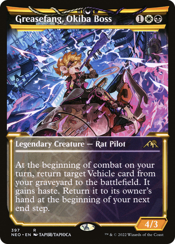 Greasefang, Okiba Boss (Showcase Soft Glow) [Kamigawa: Neon Dynasty] - The Mythic Store | 24h Order Processing