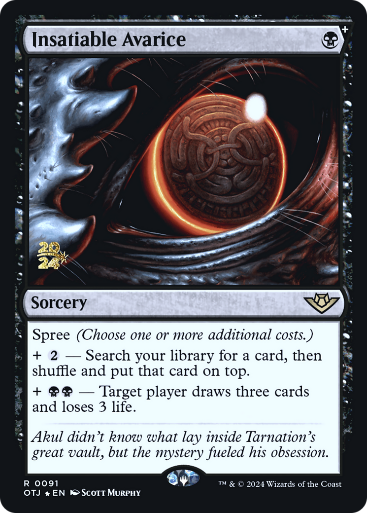 Insatiable Avarice [Outlaws of Thunder Junction Prerelease Promos] - The Mythic Store | 24h Order Processing