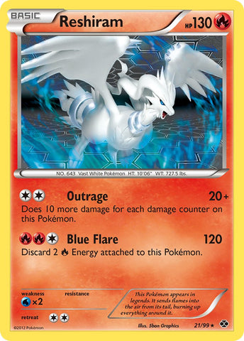 Reshiram (21/99) (Theme Deck Exclusive) [Black & White: Next Destinies] - The Mythic Store | 24h Order Processing