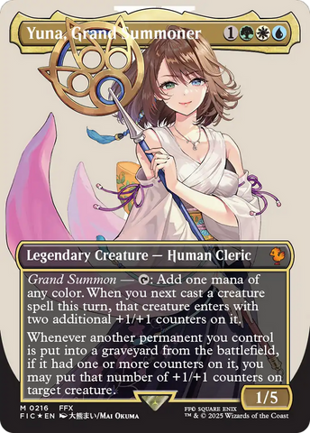 Yuna, Grand Summoner (Borderless) (Surge Foil) [FINAL FANTASY Commander] - The Mythic Store | 24h Order Processing