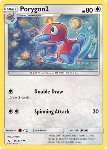 Porygon2 (156/214) [Sun & Moon: Unbroken Bonds] - The Mythic Store | 24h Order Processing