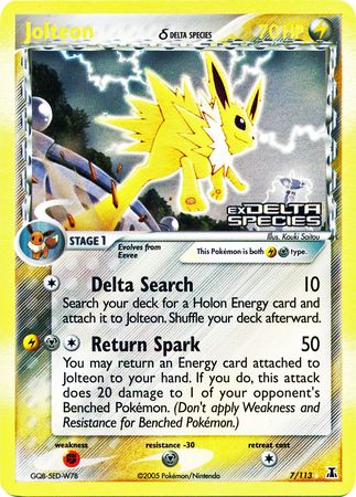 Jolteon (7/113) (Delta Species) (Stamped) [EX: Delta Species] - The Mythic Store | 24h Order Processing
