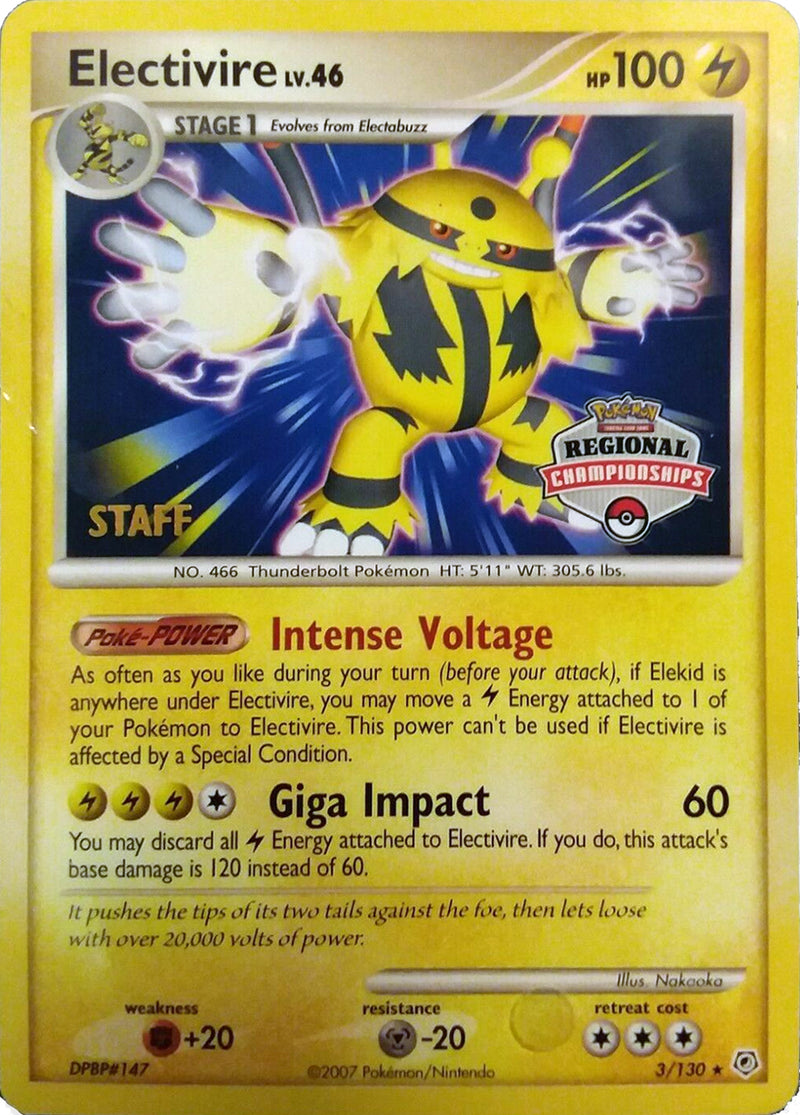 Electivire (003/130) (2008 Staff Regional Championships) [League & Championship Cards] - The Mythic Store | 24h Order Processing