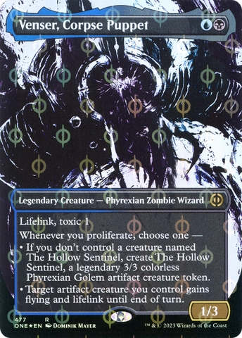 Venser, Corpse Puppet (Borderless Ichor Step-and-Compleat Foil) [Phyrexia: All Will Be One] - The Mythic Store | 24h Order Processing