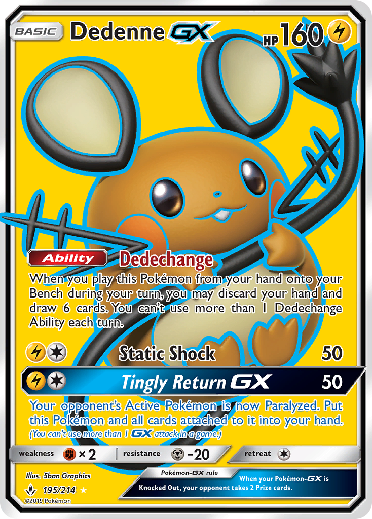 Dedenne GX (195/214) [Sun & Moon: Unbroken Bonds] - The Mythic Store | 24h Order Processing