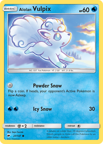 Alolan Vulpix (27/147) [Sun & Moon: Burning Shadows] - The Mythic Store | 24h Order Processing