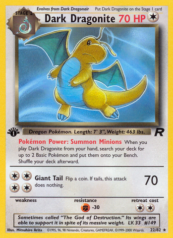Dark Dragonite (22/82) [Team Rocket 1st Edition] - The Mythic Store | 24h Order Processing