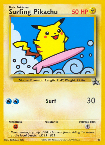 Surfing Pikachu (28) [Wizards of the Coast: Black Star Promos] - The Mythic Store | 24h Order Processing