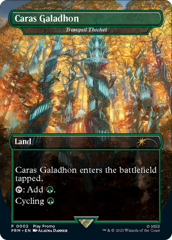 Tranquil Thicket - Caras Galadhon (Borderless) [Wizards Play Network 2023] - The Mythic Store | 24h Order Processing