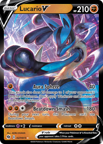 Lucario V (027/073) (Intro Deck) [Sword & Shield: Champion's Path] - The Mythic Store | 24h Order Processing