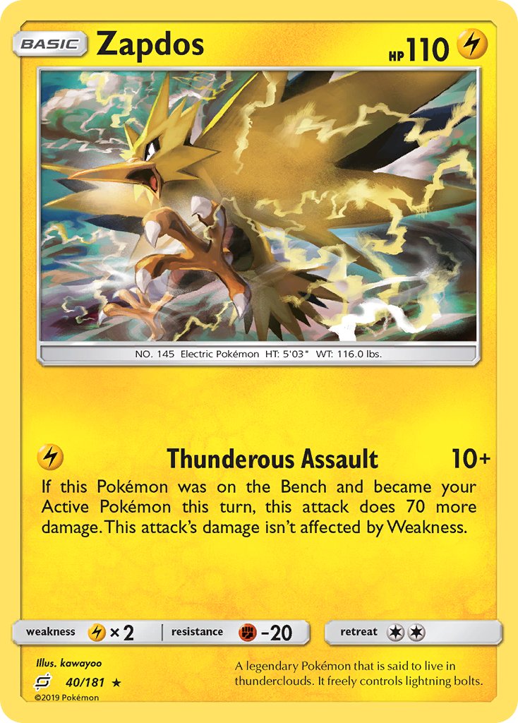 Zapdos (40/181) (Theme Deck Exclusive) [Sun & Moon: Team Up] - The Mythic Store | 24h Order Processing