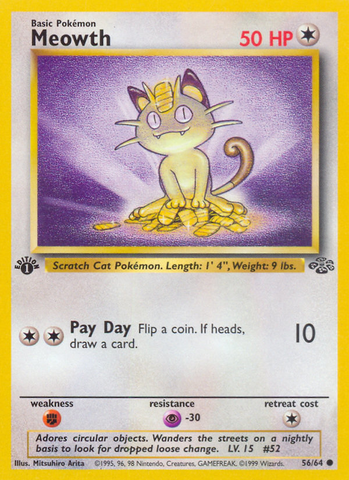 Meowth (56/64) [Jungle 1st Edition] - The Mythic Store | 24h Order Processing