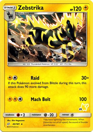 Zebstrika (45/181) (Pikachu Stamp #23) [Battle Academy 2020] - The Mythic Store | 24h Order Processing