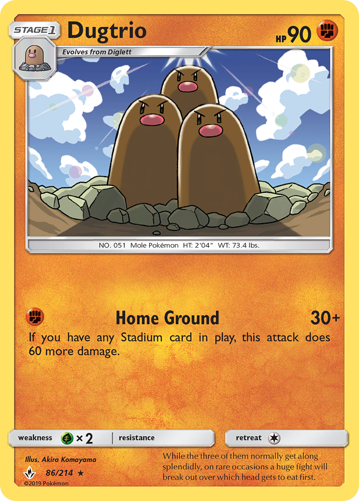 Dugtrio (86/214) [Sun & Moon: Unbroken Bonds] - The Mythic Store | 24h Order Processing