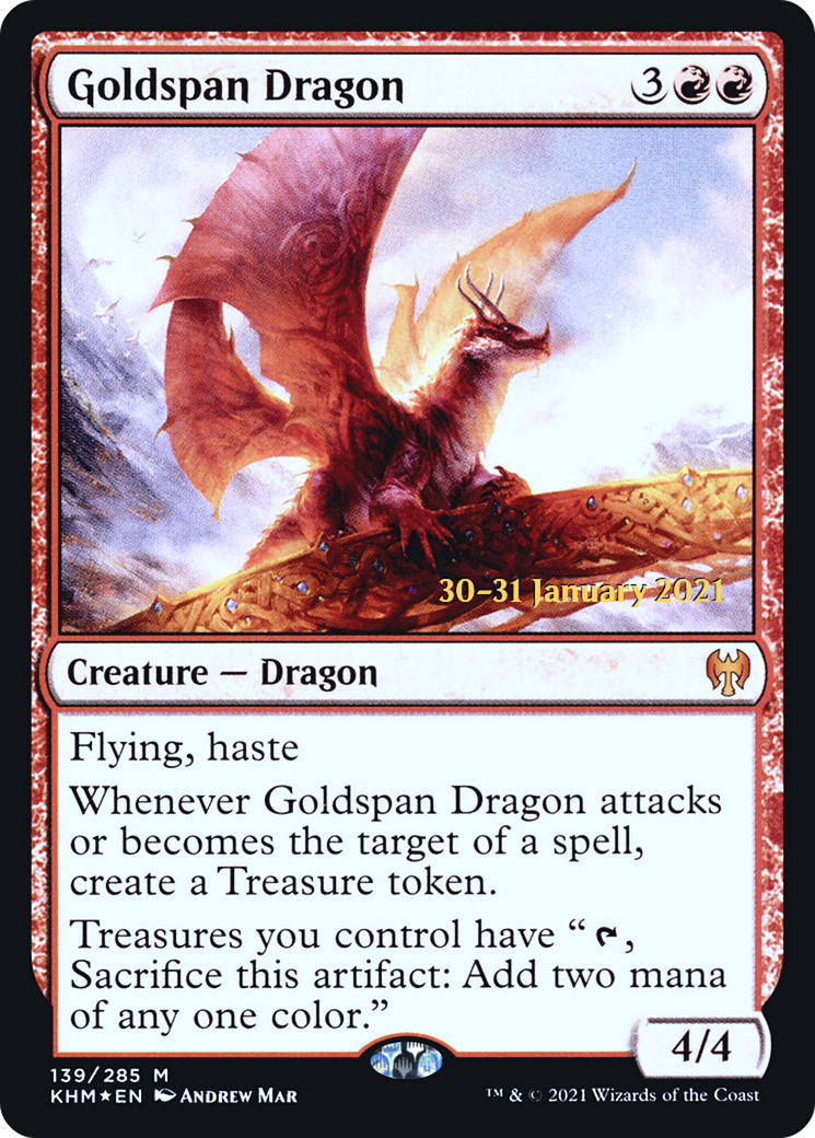 Goldspan Dragon [Kaldheim Prerelease Promos] - The Mythic Store | 24h Order Processing