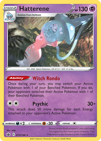 Hatterene (073/198) (Theme Deck Exclusive) [Sword & Shield: Chilling Reign] - The Mythic Store | 24h Order Processing