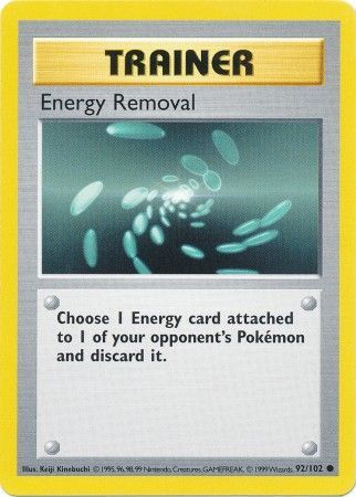 Energy Removal (92/102) [Base Set Shadowless Unlimited] - The Mythic Store | 24h Order Processing