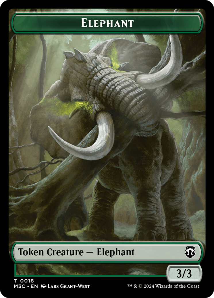 Elephant (Ripple Foil) // Beast (0016) Double-Sided Token [Modern Horizons 3 Commander Tokens] - The Mythic Store | 24h Order Processing