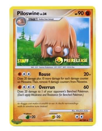 Piloswine (46/100) (Staff Prerelease Promo) [Nintendo: Black Star Promos] - The Mythic Store | 24h Order Processing