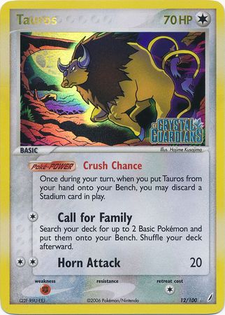 Tauros (12/100) (Stamped) [EX: Crystal Guardians] - The Mythic Store | 24h Order Processing