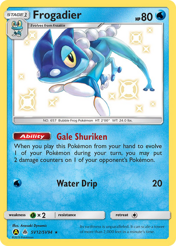 Frogadier (SV12/SV94) [Sun & Moon: Hidden Fates - Shiny Vault] - The Mythic Store | 24h Order Processing