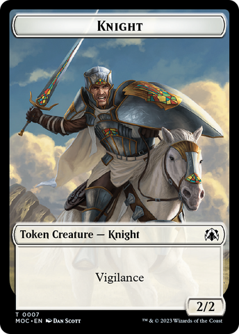 Knight (7) // Spirit (14) Double-Sided Token [March of the Machine Commander Tokens] - The Mythic Store | 24h Order Processing