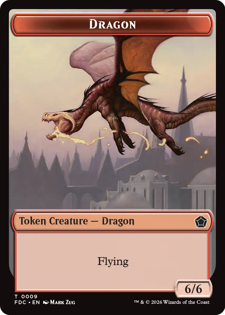 Dragon (0008) // Dragon (0009) Double-Sided Token [Foundations Commander Tokens] - The Mythic Store | 24h Order Processing
