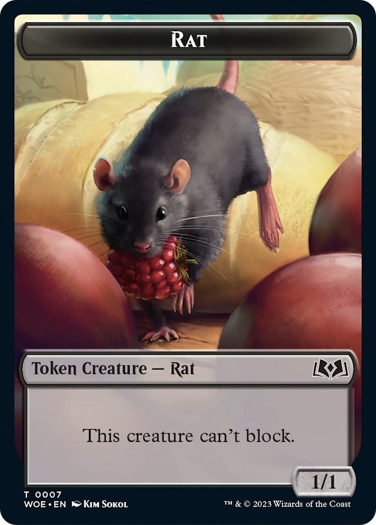 Rat // Food (0012) Double-Sided Token [Wilds of Eldraine Tokens] - The Mythic Store | 24h Order Processing