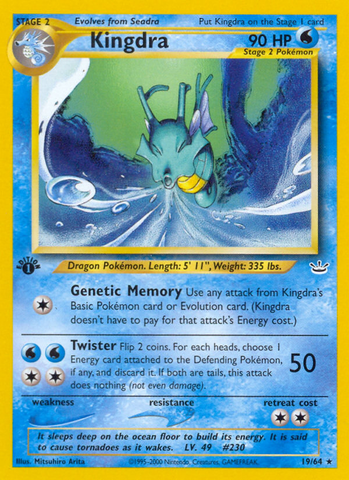 Kingdra (19/64) [Neo Revelation 1st Edition] - The Mythic Store | 24h Order Processing