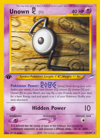 Unown [G] (27/105) [Neo Destiny 1st Edition] - The Mythic Store | 24h Order Processing