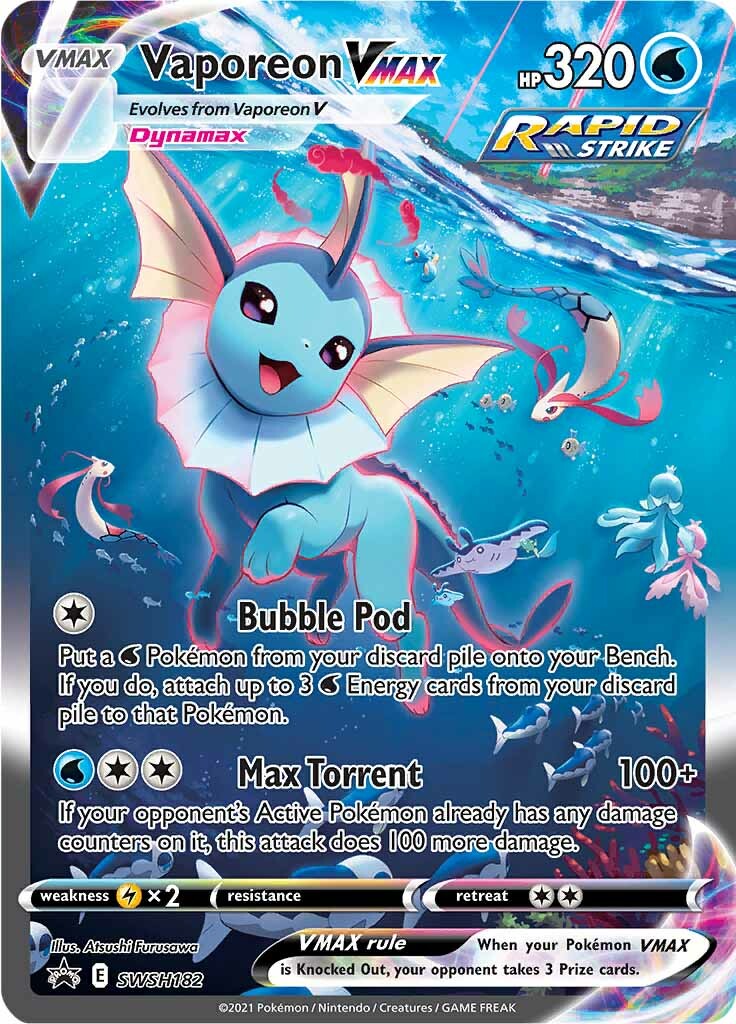 Vaporeon VMAX (SWSH182) [Sword & Shield: Black Star Promos] - The Mythic Store | 24h Order Processing