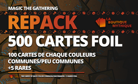 MTG Bulk Repack FOIL: 500 Cards (5 Colors) + 5 Rares