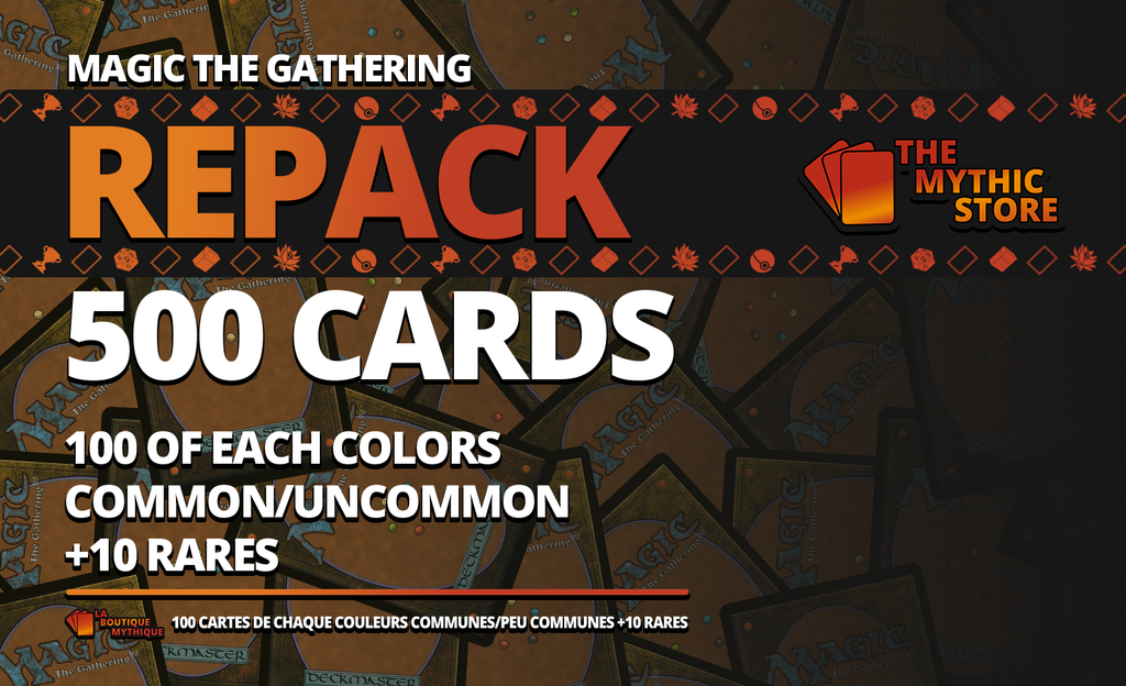 MTG Bulk Repack: 500 Cards (5 Colors) + 10 Rares MTG Bulk Repack: 500 Cards (5 Colors) + 10 Rares