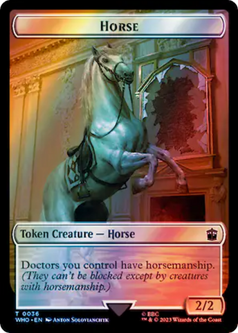 Horse // Alien Salamander Double-Sided Token (Surge Foil) [Doctor Who Tokens] - The Mythic Store | 24h Order Processing