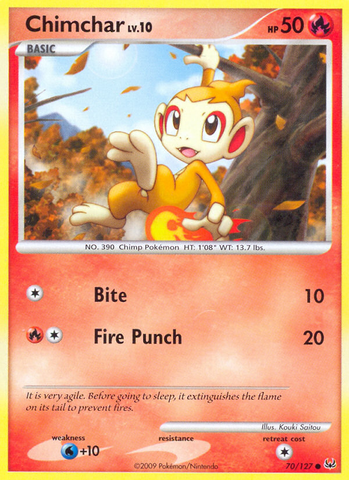 Chimchar (70/127) [Platinum: Base Set] - The Mythic Store | 24h Order Processing