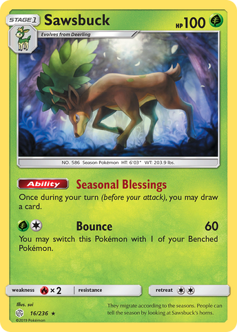 Sawsbuck (16/236) [Sun & Moon: Cosmic Eclipse] - The Mythic Store | 24h Order Processing