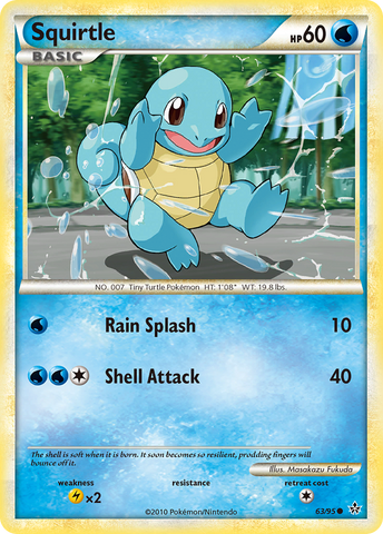 Squirtle (63/95) [HeartGold & SoulSilver: Unleashed] - The Mythic Store | 24h Order Processing