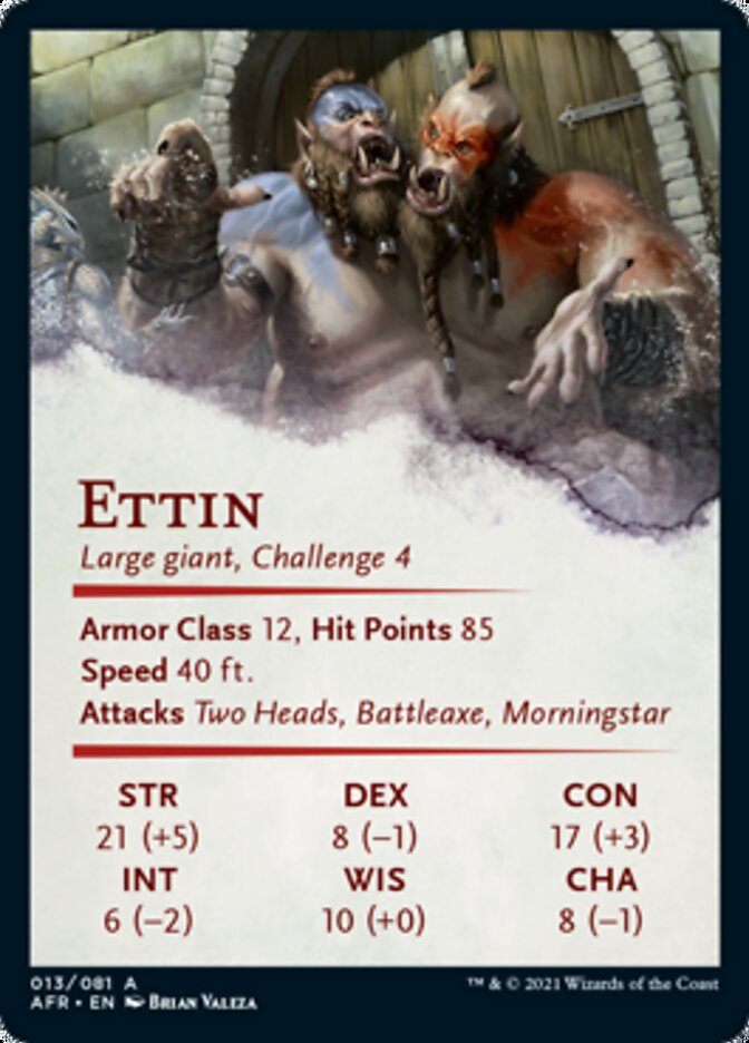 Ettin Art Card (Gold-Stamped Signature) [Dungeons & Dragons: Adventures in the Forgotten Realms Art Series] - The Mythic Store | 24h Order Processing