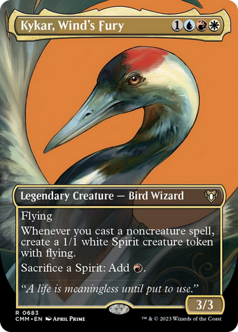 Kykar, Wind's Fury (Borderless Profile) [Commander Masters] - The Mythic Store | 24h Order Processing