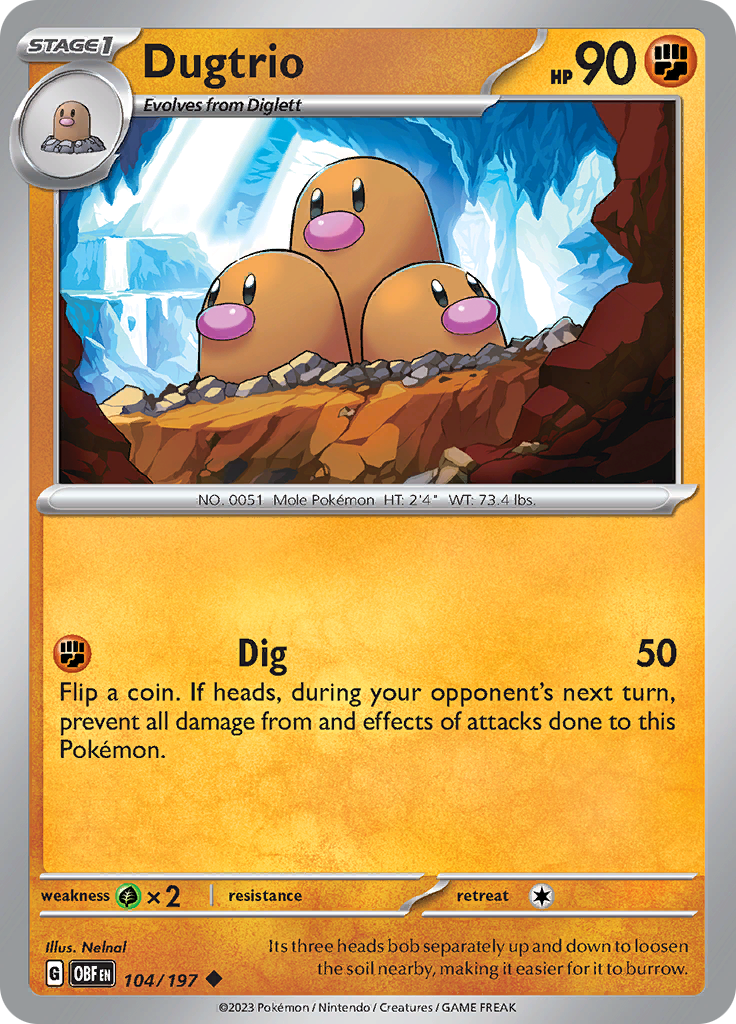 Dugtrio (104/197) [Scarlet & Violet: Obsidian Flames] - The Mythic Store | 24h Order Processing