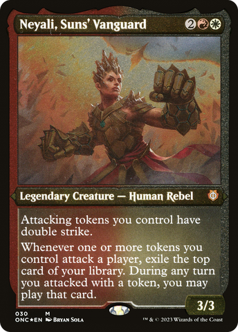 Neyali, Suns' Vanguard (Foil Etched) (Display Commander) [Phyrexia: All Will Be One Commander] - The Mythic Store | 24h Order Processing