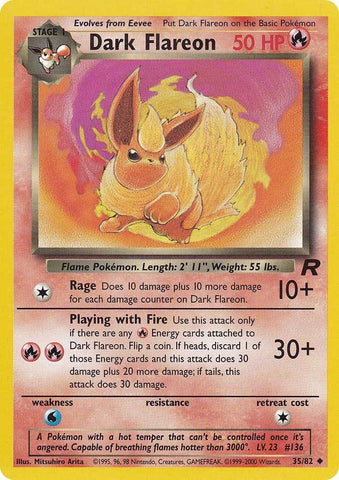 Dark Flareon (35/82) [Team Rocket Unlimited] - The Mythic Store | 24h Order Processing