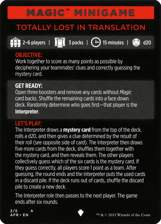 Totally Lost in Translation (Magic Minigame) [Dungeons & Dragons: Adventures in the Forgotten Realms Minigame] - The Mythic Store | 24h Order Processing