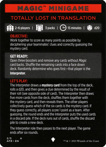 Totally Lost in Translation (Magic Minigame) [Dungeons & Dragons: Adventures in the Forgotten Realms Minigame] - The Mythic Store | 24h Order Processing