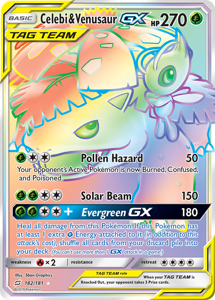 Celebi & Venusaur GX (182/181) [Sun & Moon: Team Up] - The Mythic Store | 24h Order Processing