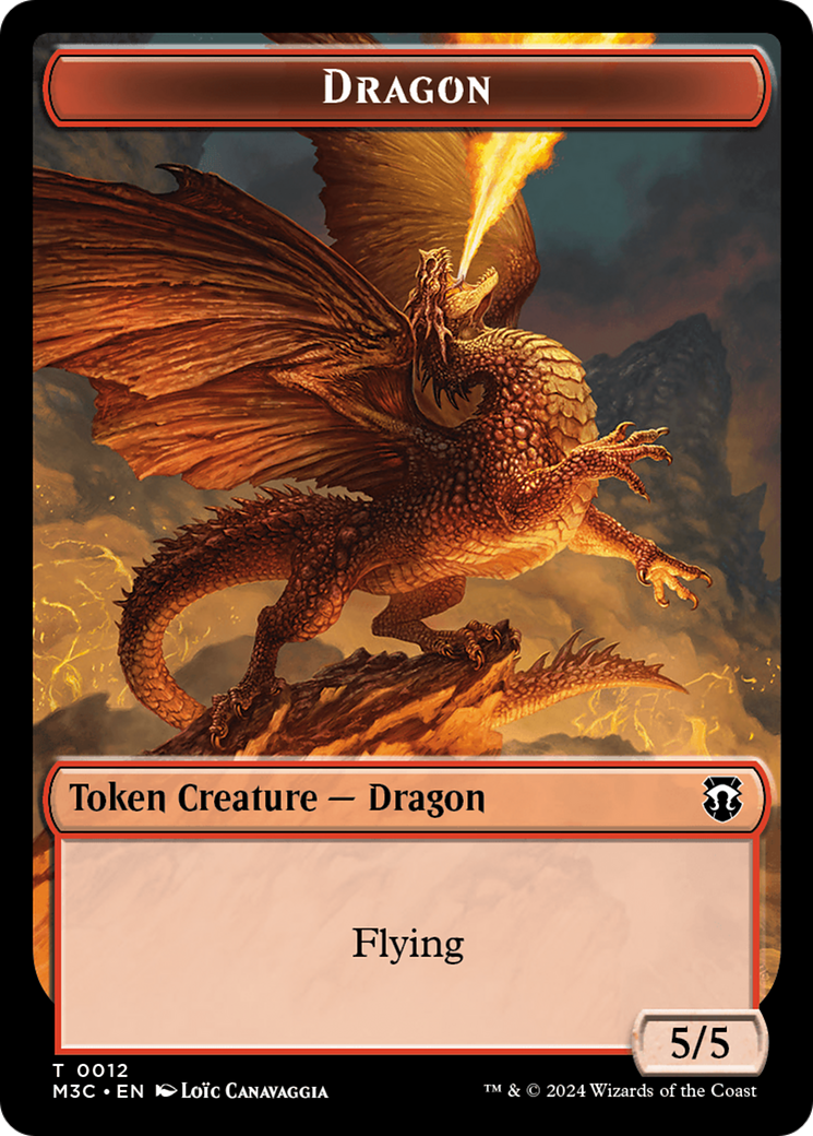 Dragon (Ripple Foil) // Copy Double-Sided Token [Modern Horizons 3 Commander Tokens] - The Mythic Store | 24h Order Processing