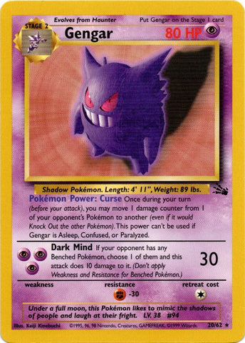 Gengar (20/62) [Fossil Unlimited] - The Mythic Store | 24h Order Processing